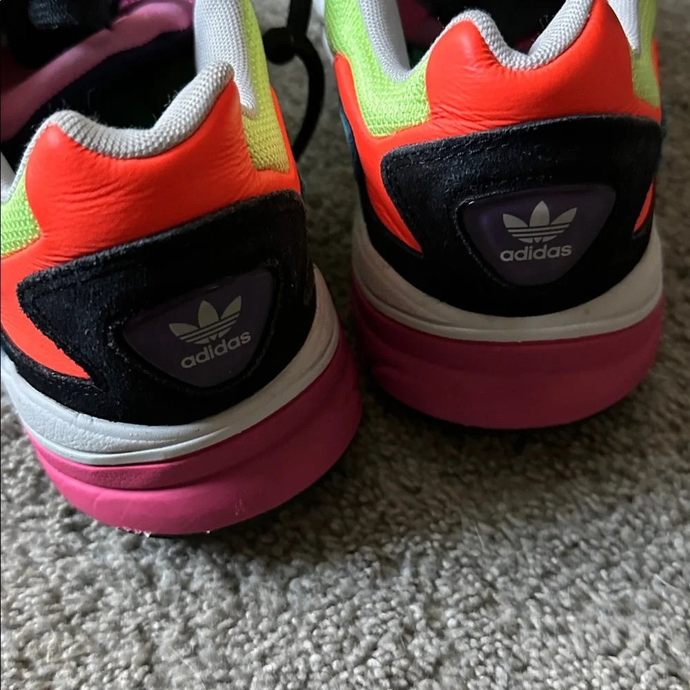 Adidas Women's Neon Green and Black Sneakers - Picture 5 of 6
